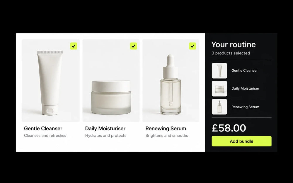 Custom skincare bundle builder